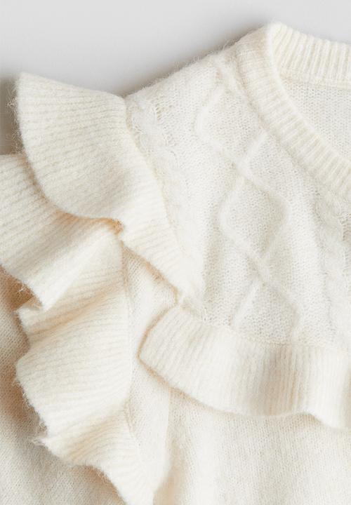 H&M - Frill-trim jumper - white