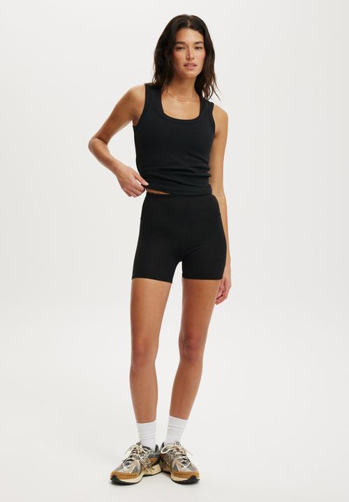 Cotton On - Active Rib Tank - Black