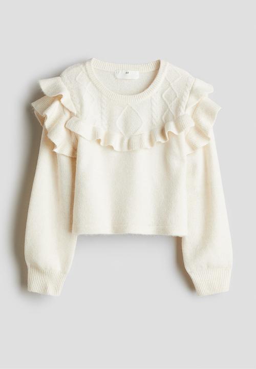 H&M - Frill-trim jumper - white