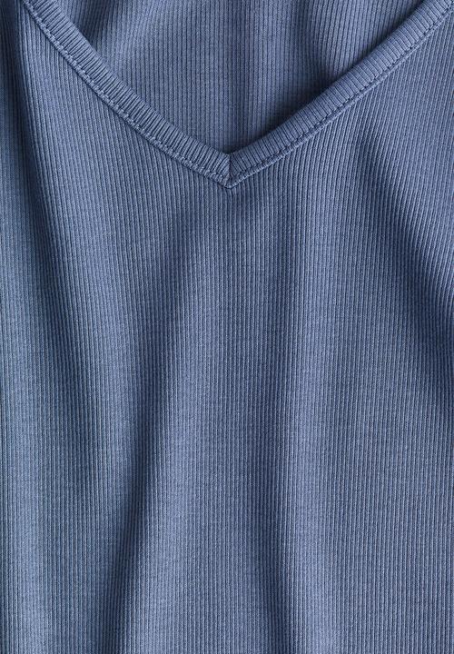 H&M - Ribbed cotton jersey top - dusty blue