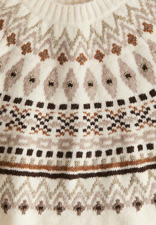 H&M - Jacquard-knit jumper - cream patterned 
