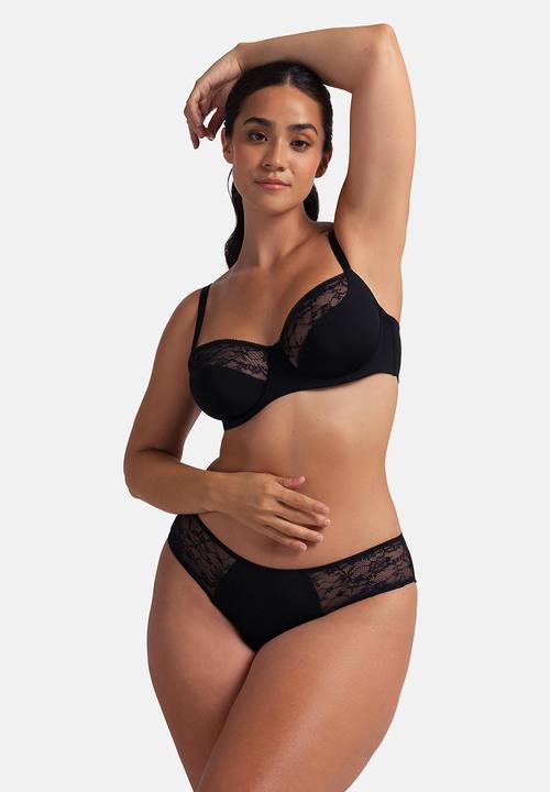 DORINA - Plus Alma 2pack cheeky hipster - black/beige