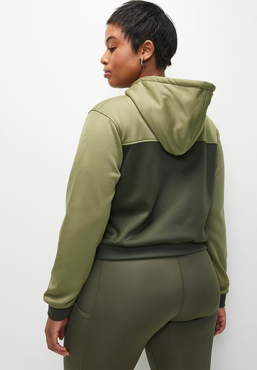 FILA - Plus Ember Zip-Up Hoodie - Dusty Olive/Alfalfa
