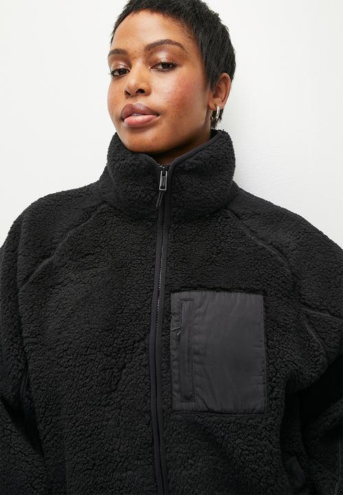 Cotton On - Plus Trail Sherpa Zip Thru - Black