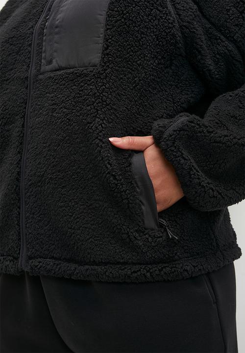 Cotton On - Plus Trail Sherpa Zip Thru - Black
