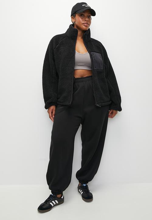 Cotton On - Plus Trail Sherpa Zip Thru - Black