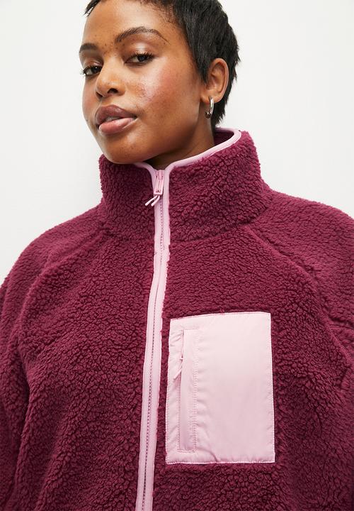 Cotton On - Plus Trail Sherpa Zip Thru - Sangria