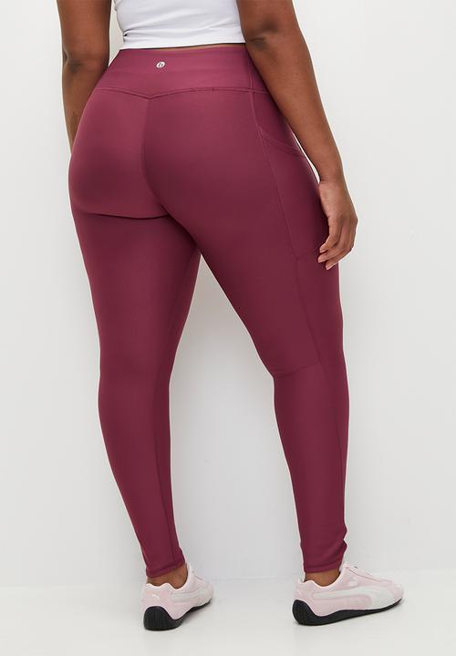 Cotton On - Plus Fleece Lined Outdoor Full Length Tight - Sangria