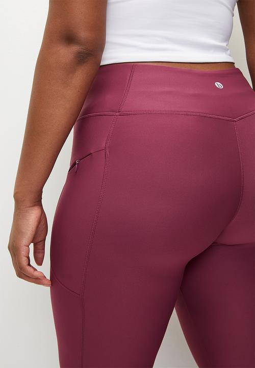 Cotton On - Plus Fleece Lined Outdoor Full Length Tight - Sangria