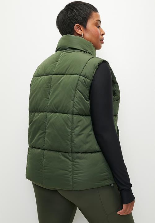 Cotton On - Plus The Mother Puffer Quilted Vest - Forest Green