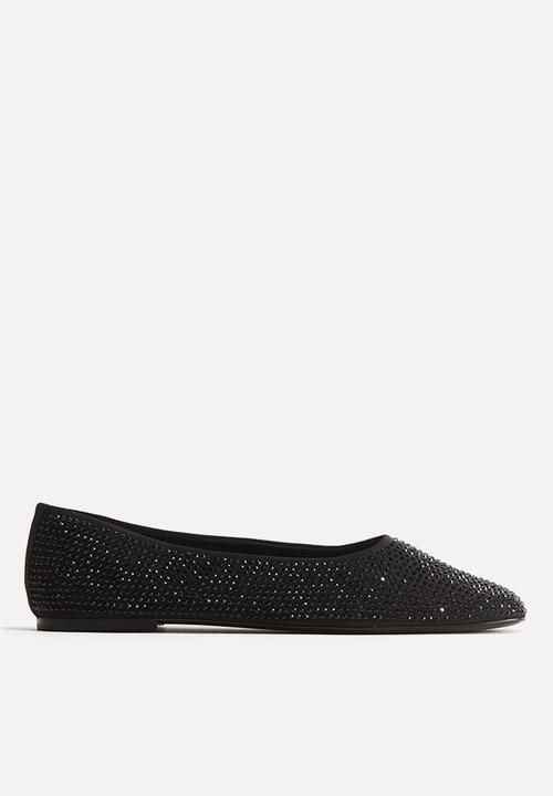H&M - Rhinestone-embellished ballet pumps - black