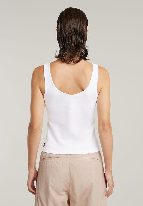 G-STAR - Asymmetrical Zip Slim Tank Top Wmn - White