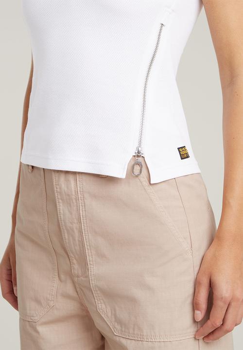 G-STAR - Asymmetrical Zip Slim Tank Top Wmn - White