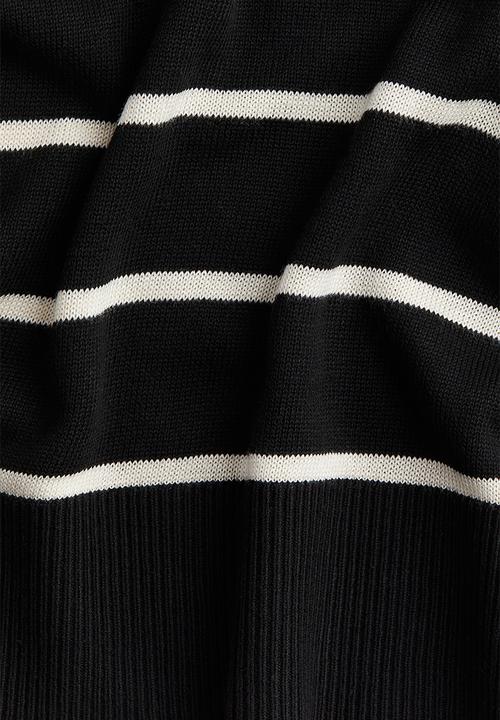 H&M - Fine-knit turtleneck jumper - black striped