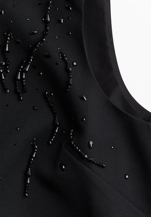 H&M - Embellished mini dress - black