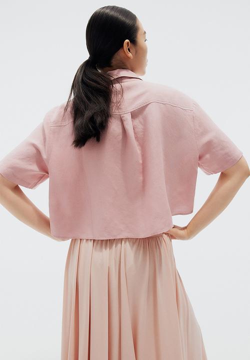 H&M - Linen-blend shirt - dusty pink