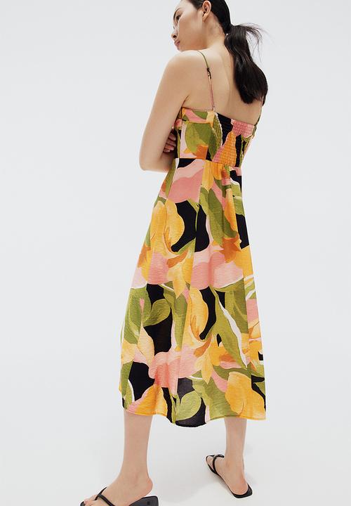 H&M - Strappy midi dress - green patterned
