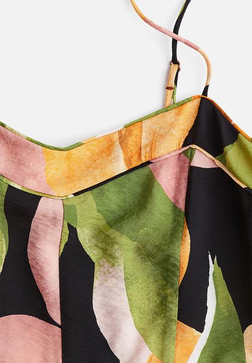H&M - Strappy midi dress - green patterned