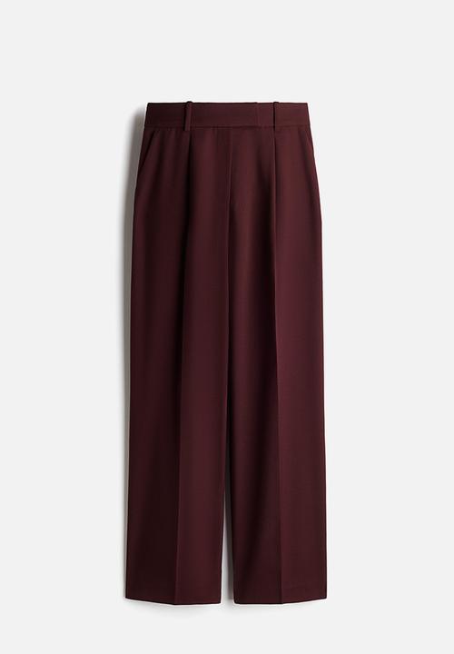 H&M - Straight trousers - burgundy 