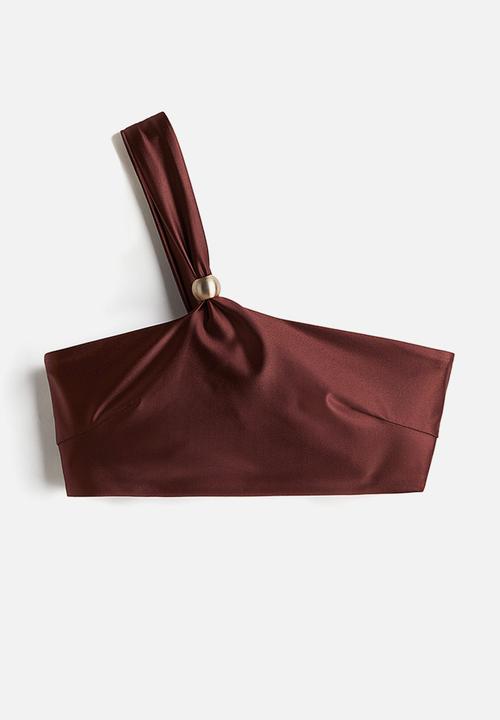 H&M - H&M Studio: One-shoulder bikini top - dark brown