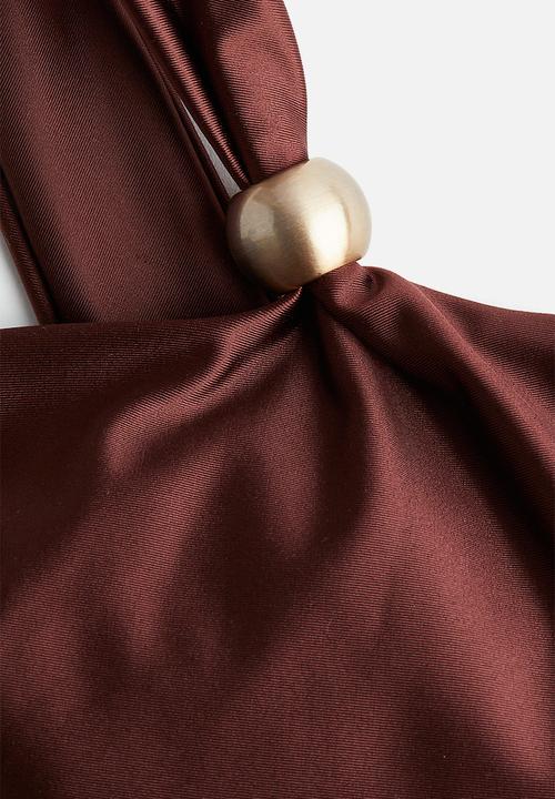 H&M - H&M Studio: One-shoulder bikini top - dark brown