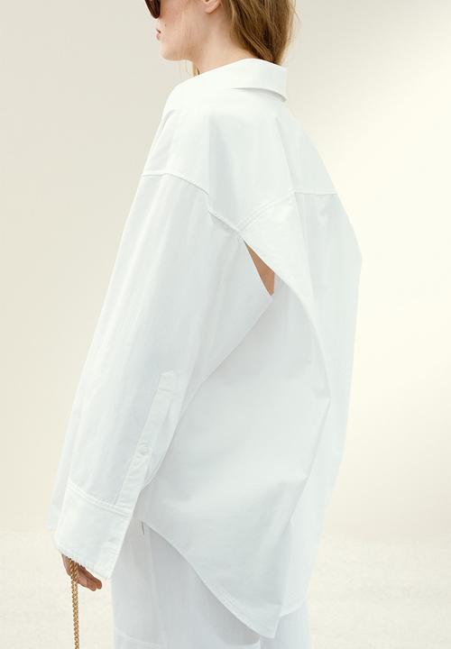 H&M - H&M Studio: Stitching-detail cotton shirt - white