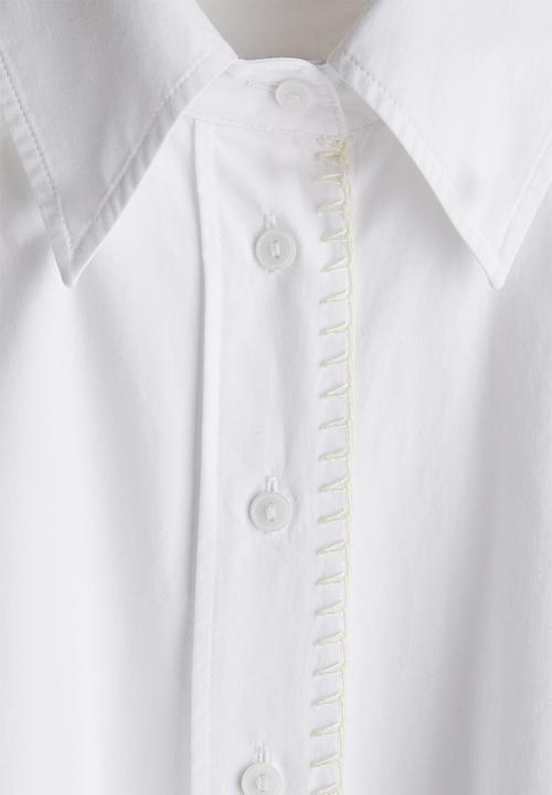 H&M - H&M Studio: Stitching-detail cotton shirt - white
