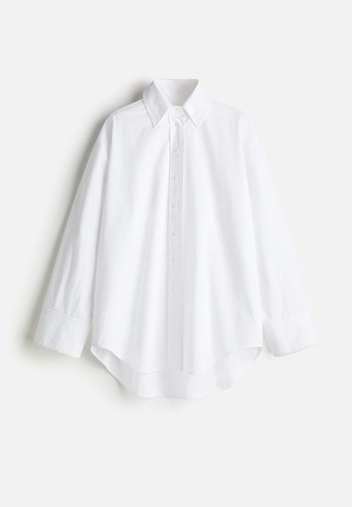 H&M - H&M Studio: Stitching-detail cotton shirt - white