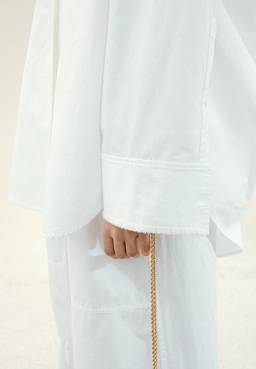 H&M - H&M Studio: Stitching-detail cotton shirt - white