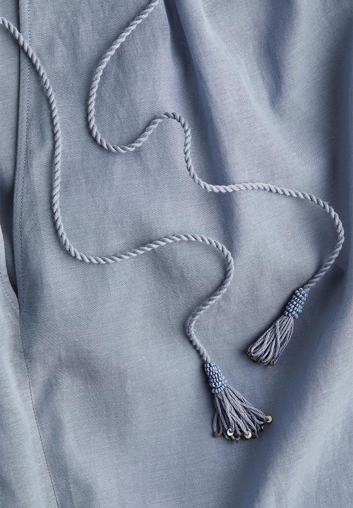 H&M - H&M Studio: Balloon-sleeved blouse - dusty blue