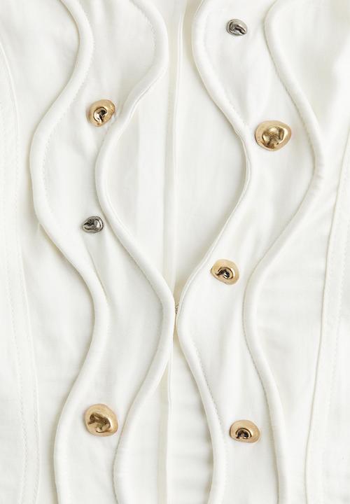 H&M - H&M Studio: A-line studded dress - white