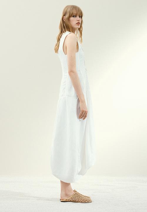 H&M - H&M Studio: A-line studded dress - white