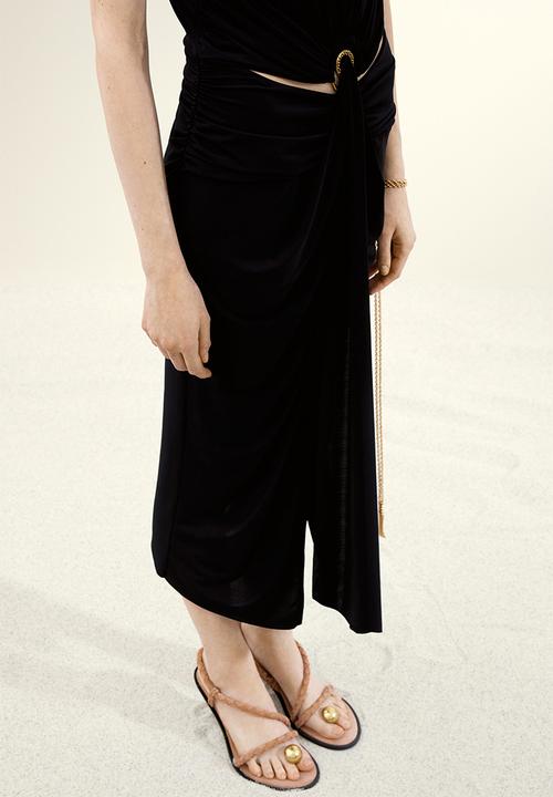 H&M - H&M Studio: Draped cut-out dress - black