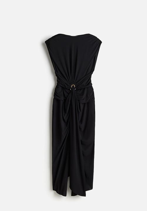 H&M - H&M Studio: Draped cut-out dress - black