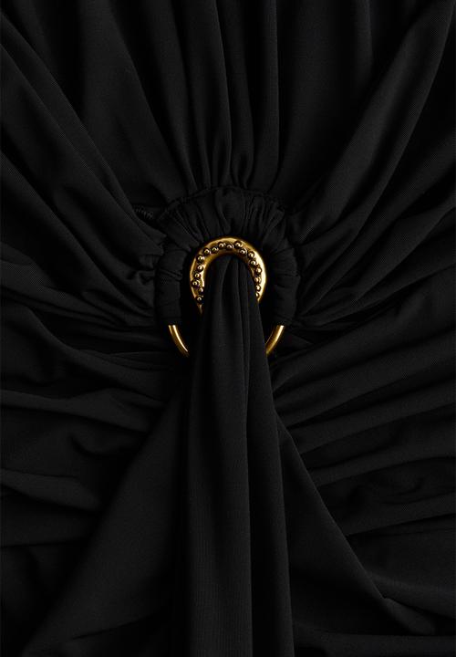 H&M - H&M Studio: Draped cut-out dress - black