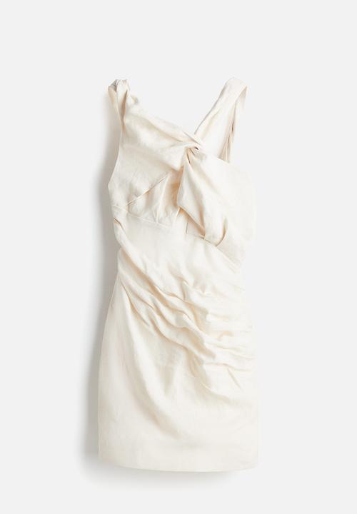 H&M - H&M Studio: Asymmetric linen mini dress - cream 