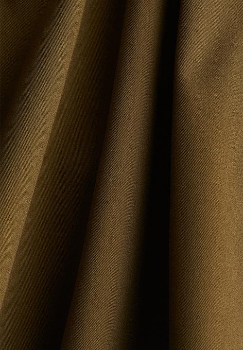 H&M - Flared-skirt dress - dark khaki green 