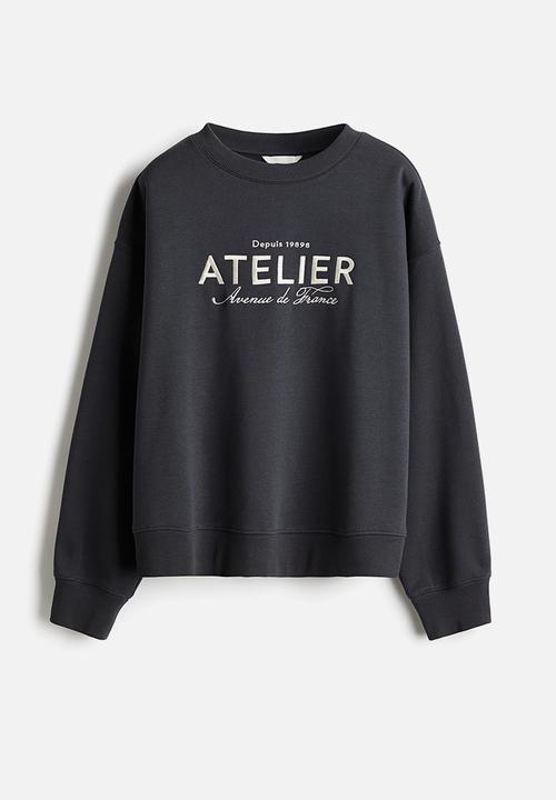 H&M - Text-motif sweatshirt - grey,multi
