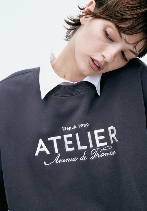 H&M - Text-motif sweatshirt - grey,multi