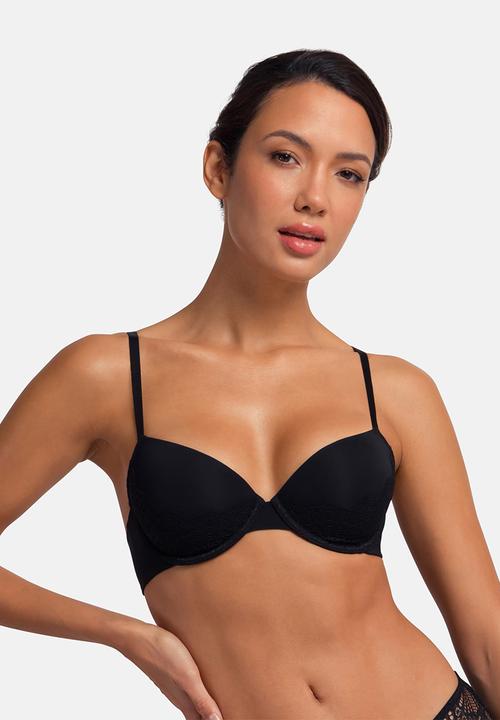 DORINA - Lorena Light padded demi - black/coral