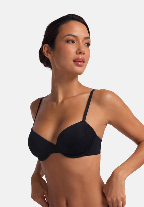 DORINA - Lorena Light padded demi - black/coral