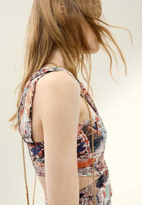 H&M - H&M Studio: Draped patterned dress - beige/patterned