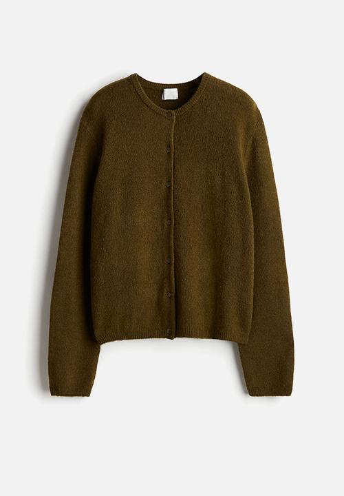 H&M - Loose-fit cardigan - dark khaki green