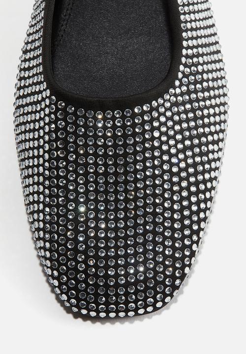 H&M - Rhinestone-embellished ballet pumps - black/silver