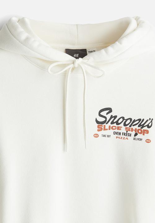 H&M - Regular fit hoodie - white snoopy