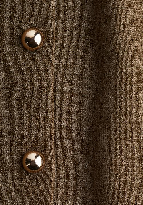 H&M - Dense-knit waistcoat - dark khaki green 