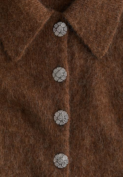 H&M - Mohair-blend collared jumper - brown