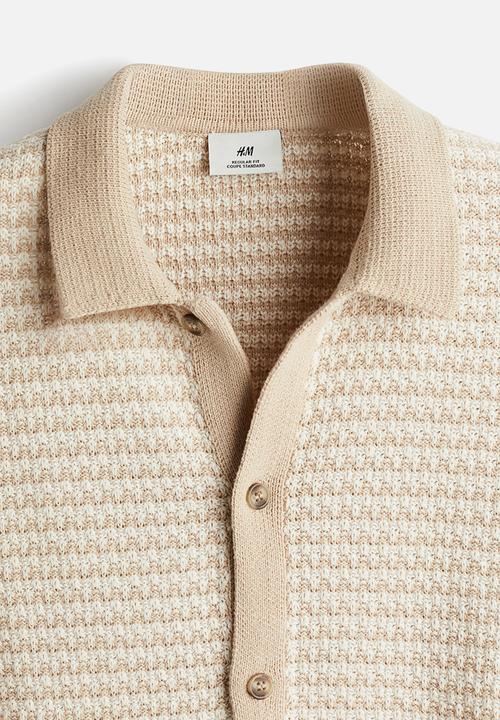 H&M - Regular fit textured-knit shirt - beige