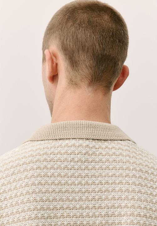 H&M - Regular fit textured-knit shirt - beige