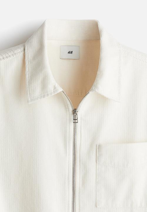 H&M - Regular fit corduroy overshirt - white